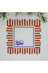 Dekoratif Kenar Bon Appetit Slogan Desenli Yıkanabilir Kumaş Kokteyl Peçetesi 1 Adet